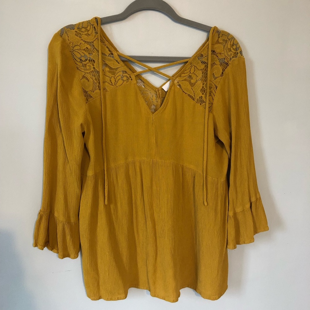 Mustard lace shirt
